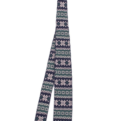 LUIGI BORRELLI NAPOLI Wool Knitted Necktie Short Scandinavian Pattern RRP €155 gallery photo number 4