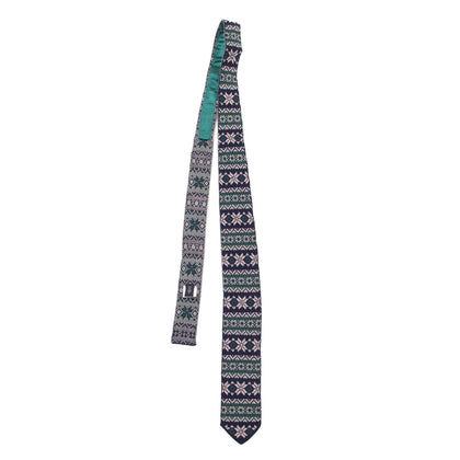 LUIGI BORRELLI NAPOLI Wool Knitted Necktie Short Scandinavian Pattern RRP €155 gallery photo number 2