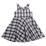 ALETTA Fit & Flare Dress Size 6Y / 116CM Plaid Ruffle Trim Tie Bow Made in Italy gallery photo number 1