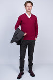 HACKETT Wool Jumper Size XL Thin Knit Embroidered Logo Long Sleeve V-Neck gallery photo number 1
