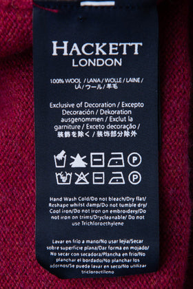 HACKETT Wool Jumper Size XL Thin Knit Embroidered Logo Long Sleeve V-Neck gallery photo number 8