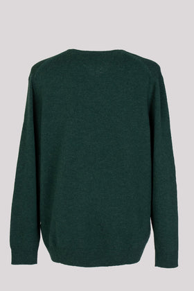 RRP$245 HACKETT Wool Jumper Size XXXL Melange Thin Knit Embroidered Logo V-Neck gallery photo number 3