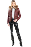 RRP€1450 ROBERTO CAVALLI CLASS Leather Jacket Size 40 / S Padded Detachable Hood gallery photo number 1