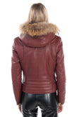 RRP€1450 ROBERTO CAVALLI CLASS Leather Jacket Size 40 / S Padded Detachable Hood gallery photo number 5