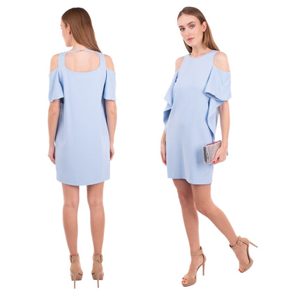 RRP €265 SPACE STYLE CONCEPT Shift Dress Size 44 / M Cold Shoulder Made in Italy gallery photo number 1