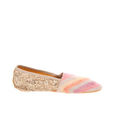 ANNIEL Flat Shoes EU 38 UK 5 US 8 Woven Glittered Chevron Slip On Made in Italy gallery photo number 5