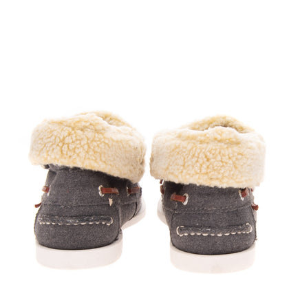 SUPERGA Felt & Faux Fur Deck Shoes Size 39 UK 5.5 US 6.5 Grey Logo Details gallery photo number 9