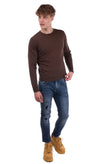 RRP €110 DANDI Jumper Size S Dark Brown Thin Knit Long Sleeve Crew Neck gallery photo number 1