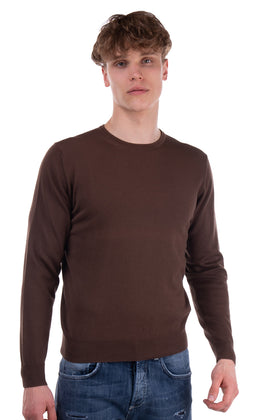RRP €110 DANDI Jumper Size S Dark Brown Thin Knit Long Sleeve Crew Neck gallery photo number 2