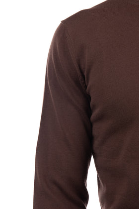RRP €110 DANDI Jumper Size S Dark Brown Thin Knit Long Sleeve Crew Neck gallery photo number 5