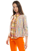 RRP €150 MARIA DI SOLE Jacquard Jacket Size S Diamond 3/4 Sleeve Made in Italy gallery photo number 3