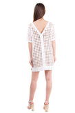 RRP €385 MALO Lace Tunic Dress Size M White See Through V-Back Made in Italy gallery photo number 4