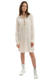 SPLENDID Shirt Dress Size S White Linen Blend Inner Slip Long Sleeve Collared gallery photo number 1