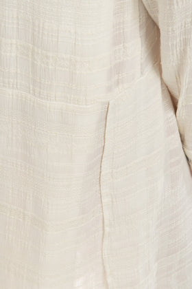 SPLENDID Shirt Dress Size S White Linen Blend Inner Slip Long Sleeve Collared gallery photo number 5
