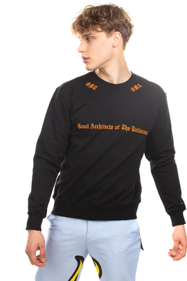 RRP €125 OMC Sweatshirt Size S Embroidered Front Crew Neck HANDMADE in Italy