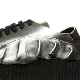 RRP€235 PINKO ENDINE Leather Sneakers EU 38 UK 4.5 US 8 Crumpled Metallic Ruffle gallery photo number 8
