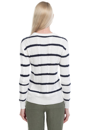RAILS Jumper Size XS Cable-Knit Striped Pattern Sleeve Crew Neck gallery photo number 4