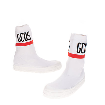 GCDS Knitted Sneakers EU38 UK5 US8 Flatform Logo Intarsia Made in Italy RRP €295 gallery photo number 1