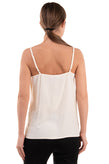 RELISH Crepe Strappy Top Size S Ivory Adjustable Straps Sleeveless Scoop Neck gallery photo number 3