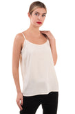 RELISH Crepe Strappy Top Size S Ivory Adjustable Straps Sleeveless Scoop Neck gallery photo number 4