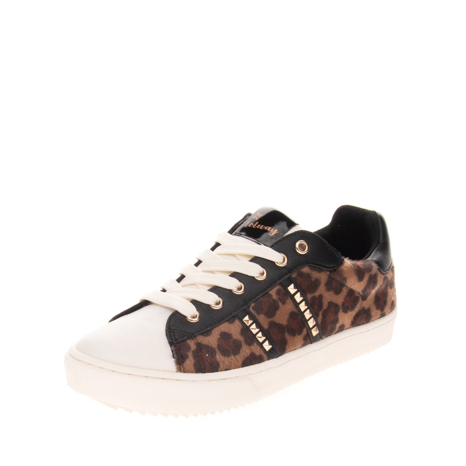 LOLWAY Kids Faux Fur Sneakers Size 37 UK 4 US 5 Leopard Pattern Studded gallery main photo