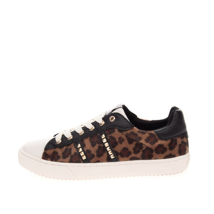 LOLWAY Sneakers Size 39 UK 6 US 9 Faux Fur Leopard Pattern Studded Low Top gallery photo number 4