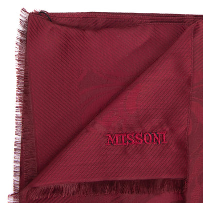 RRP €360 MISSONI Silk & Wool Long Shawl- Wrap Around Scarf Paisley Frayed Edges