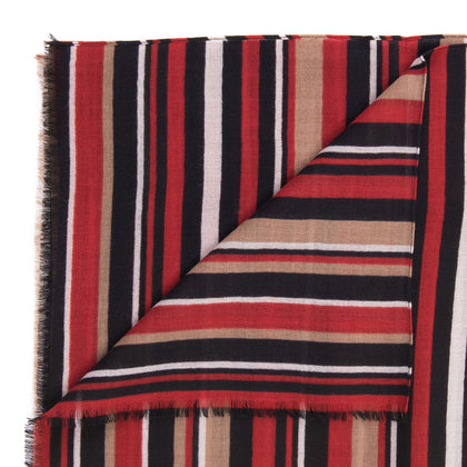 RRP €360 MISSONI Wool Shawl/Wrap Long Scarf Striped Frayed Edges Made in Italy gallery photo number 3