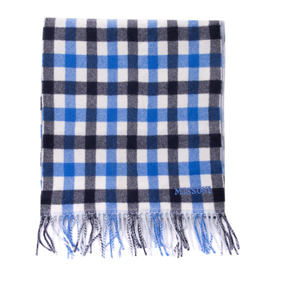 RRP €360 MISSONI Wool Long Shawl Wrap Scarf Gingham Fringe Edges Made in Italy