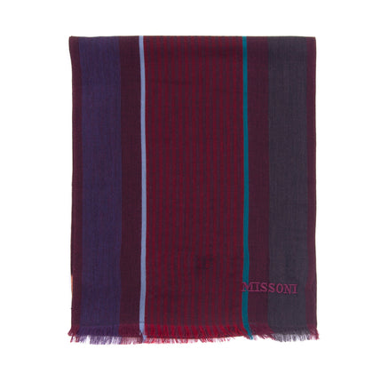 RRP €360 MISSONI Long Shawl Wrap Scarf Wool Blend Striped Herringbone Pattern gallery photo number 1