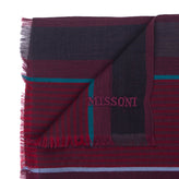 RRP €360 MISSONI Long Shawl Wrap Scarf Wool Blend Striped Herringbone Pattern gallery photo number 2