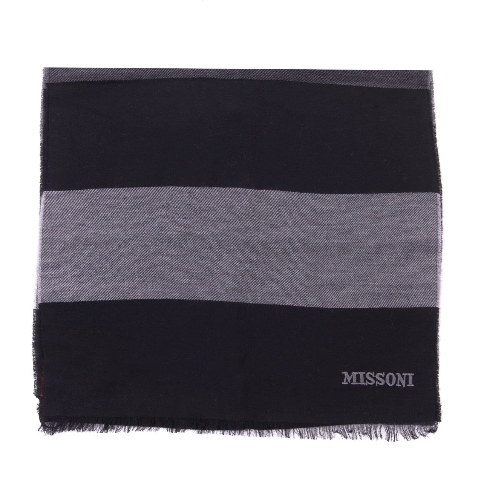 RRP€250 MISSONI Long Shawl / Wrap Scarf Wool Blend Striped Pattern Made in Italy gallery main photo