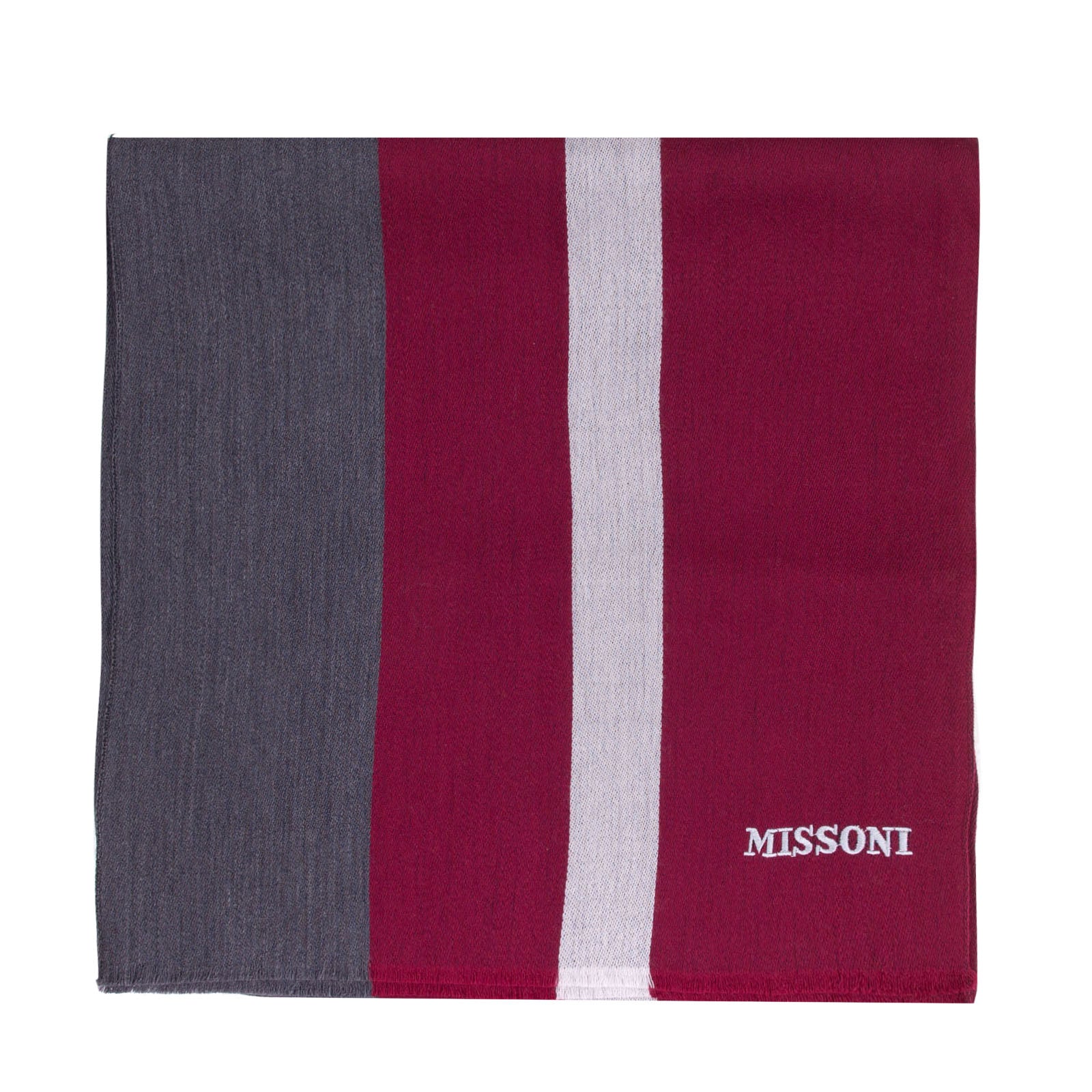 RRP €360 MISSONI Wool Long Shawl / Wrap Scarf Striped Melange Logo Made in Italy gallery main photo