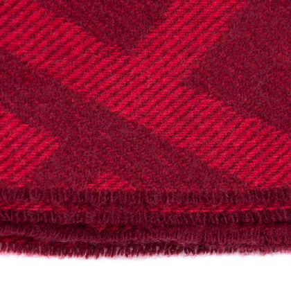 HACKETT Cashmere & Wool Stole Scarf Embroidered Logo H Patterned Fringe Edges gallery photo number 4