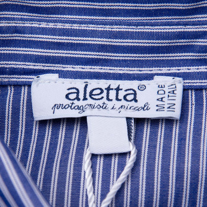 ALETTA Shirt Size 12M Striped Pattern Long Roll-Up Sleeve Made in Italy gallery photo number 5
