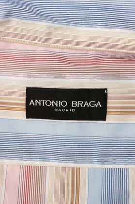 ANTONIO BRAGA MADRID Shirt Size IT 44 / M Striped Pattern Regular Collar gallery photo number 6