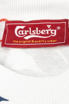 CARLSBERG Sweatshirt Size L Floral Pattern Coated Logo Neck Made in Italy gallery photo number 6