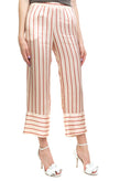 RRP €175 TWINSET Satin Trousers Size 44 / M Striped Wide Leg Cropped gallery photo number 3