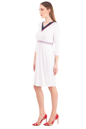 CHRISTIES Sheath Dress Size S Unlined Elasticated Waist 3/4 Sleeve Made in Italy gallery photo number 3