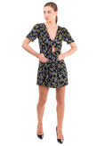 FREE PEOPLE Dress Playsuit Size 6 / S Floral Bow Cut Out Short Sleeve V-Neck gallery photo number 2