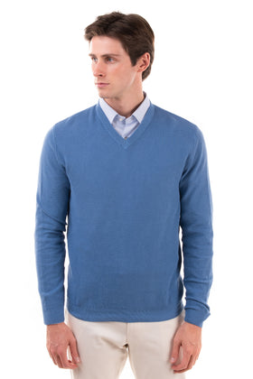 RRP €140 HERITAGE Thin Knit Jumper Size 50 / L Garment Dye V-Neck Made in Italy gallery photo number 5