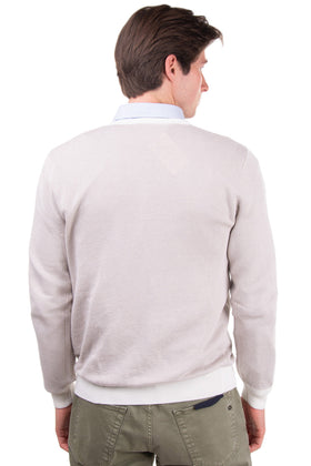 RRP €120 GIOFERRARI Jumper Size 56 / 3XL Thin Knit Contrast Colour Trim V Neck gallery photo number 4