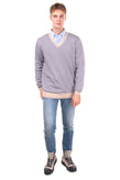 GIOFERRARI Jumper Size 52 / XL Thin Knit Patterned Long Sleeve V-Neck gallery photo number 1