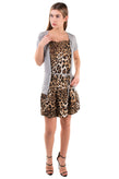FEMME By MICHELE ROSSI Flippy Dress Size S Leopard Square Neck Made in Italy gallery photo number 2
