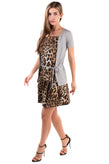 FEMME By MICHELE ROSSI Flippy Dress Size S Leopard Square Neck Made in Italy gallery photo number 3