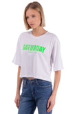 RRP €125 TOY G Cropped T-Shirt Top Size S Coated  'Saturday Toy G' Made in Italy gallery photo number 3