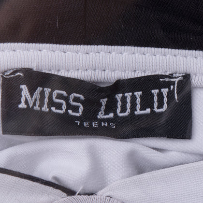 MISS LULU Jersey Hoodie Size 10Y Coated & Printed Cropped Raw Hem Made in Italy gallery photo number 4
