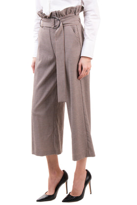 FRACOMINA JEANS Paperbag Trousers Size IT 40 / XS Houndstooth Made in Italy gallery photo number 3