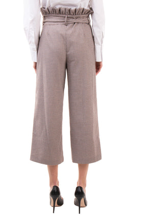 FRACOMINA JEANS Paperbag Trousers Size IT 40 / XS Houndstooth Made in Italy gallery photo number 4