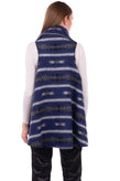 GEORGE J. LOVE Felted Gilet Size M Wool Blend Aztec Waterfall Neck Made in Italy gallery photo number 6